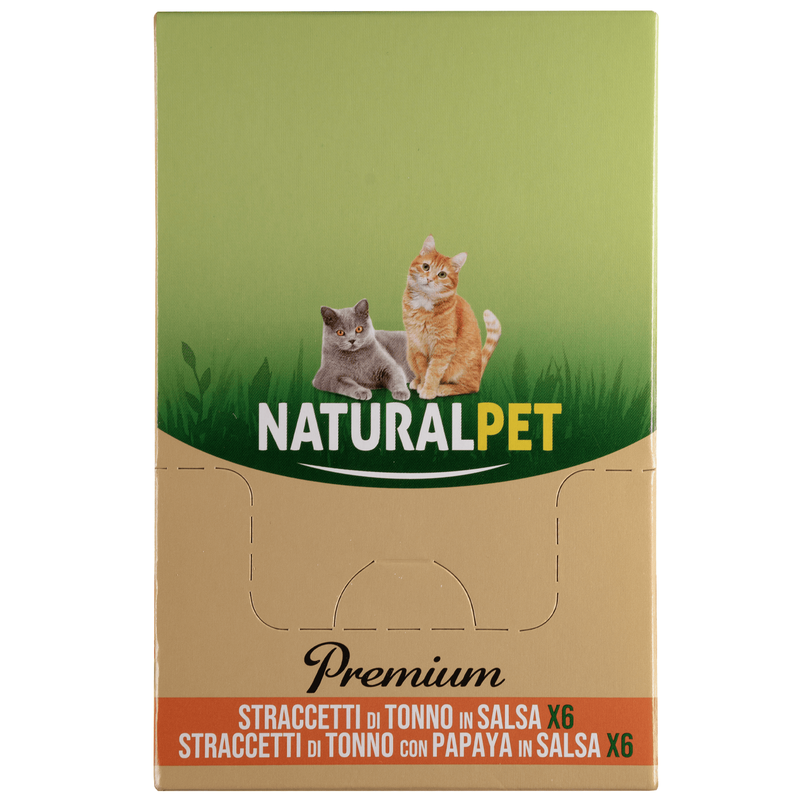 Naturalpet Premium Straccetti di Tonno con Papaya in Salsa e Tonno in Salsa 12x70