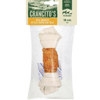 Crancito's Dog Adult Osso annodato di pelle bovina con pollo 18cm 1pz