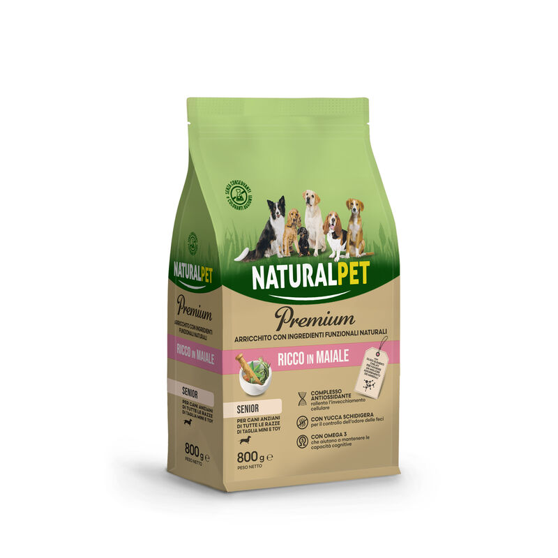 Naturalpet Premium Dog Senior Mini al Maiale 800 gr