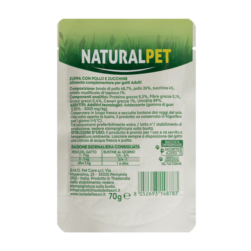 Naturalpet Cat Adult Zuppa con Pollo e Zucchine 70 g