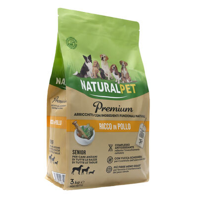 Naturalpet Premium Dog Adult Senior All breeds ricco in Pollo 3 kg 