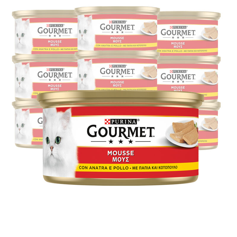 Gourmet Rosso Cat Adult Mousse con Anatra e Pollo 195 gr