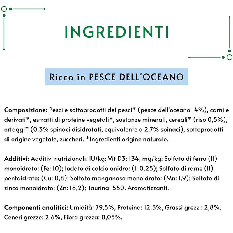 Gourmet Nature's Creations Cat Adult Ricco in Pesce dell'oceano con spinaci e riso 85 gr