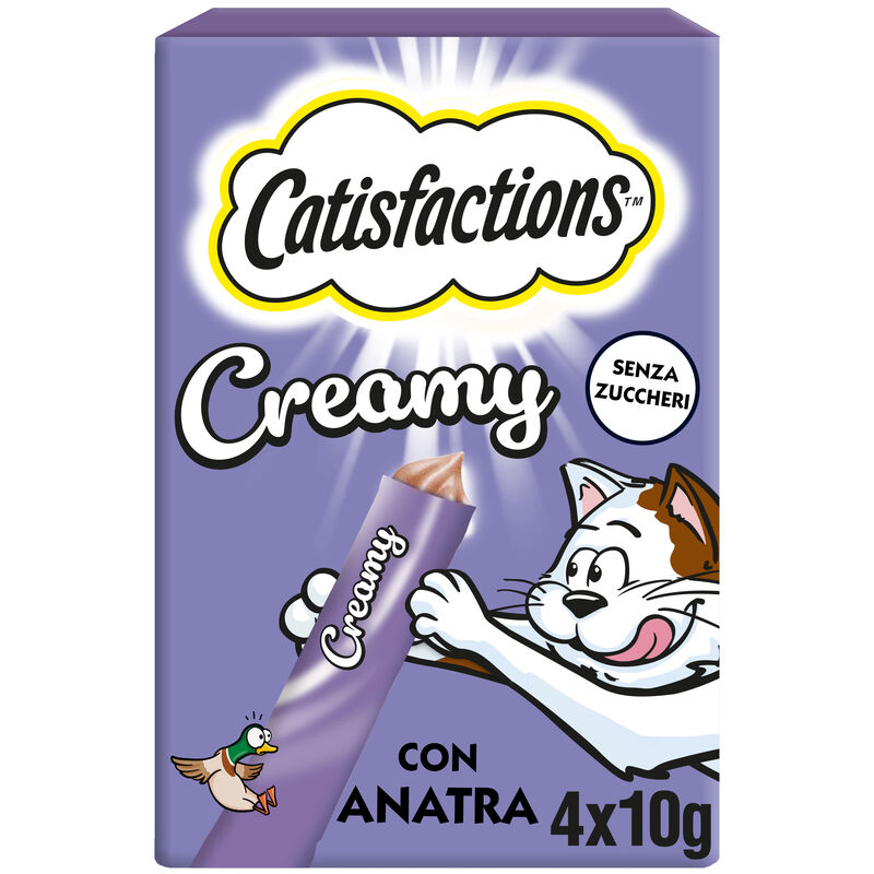 Catisfaction Snack Dreamies Creamy Anatra 4pzx10gr