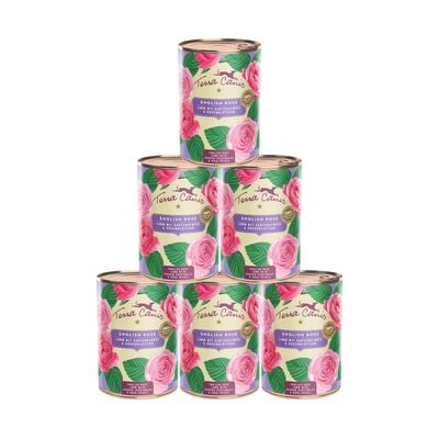 Terra Canis Dog menu flower Rosa Inglese Agnello con verdure miste e petali di rosa 400gr