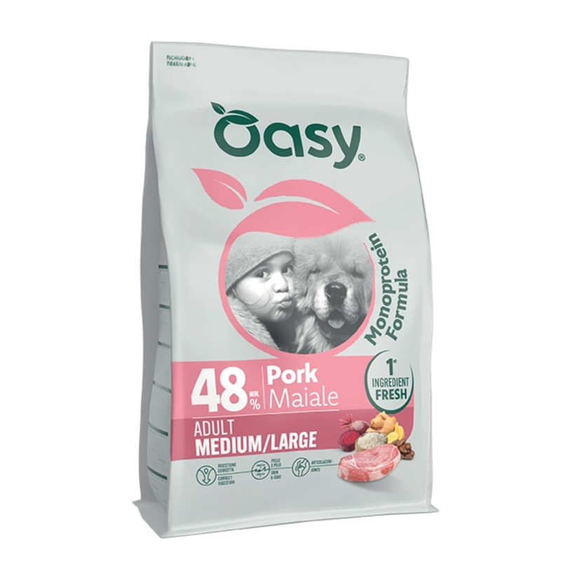 Oasy Monoprotein Formula Dog Adult Medium&large Maiale 10kg