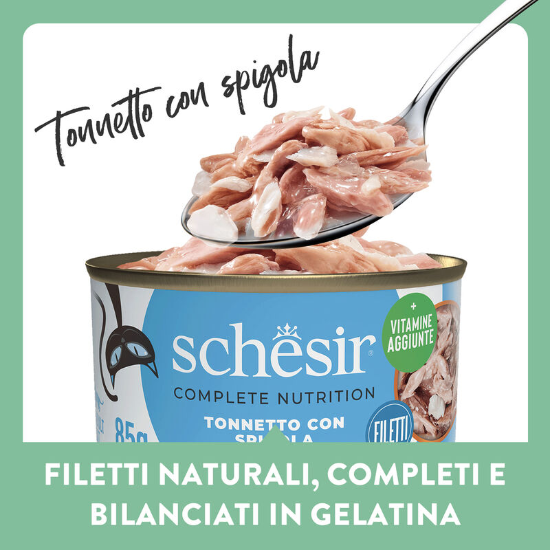 Schesir Complete Nutrition Gatto Tonno e Spigola jelly 85g