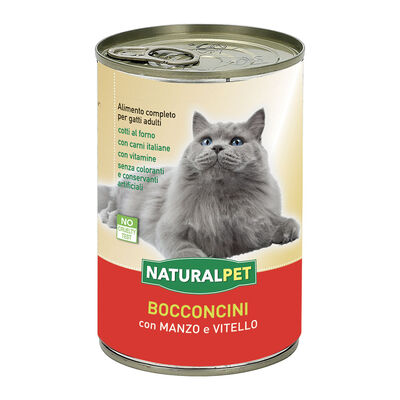 Naturalpet Cat Adult Bocconcini 415 gr manzo e vitello