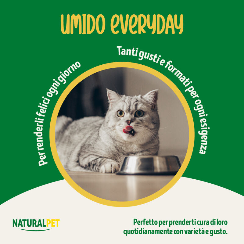 Naturalpet Cat Adult Multipack Mousse con Salmone, Manzo e Tacchino 85grx24pz