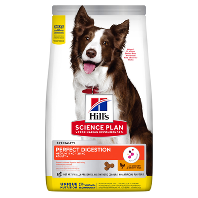 Hill's Science Plan Dog Perfect Digestion Medium Adult 1+ con Pollo e Riso integrale 2,5 kg