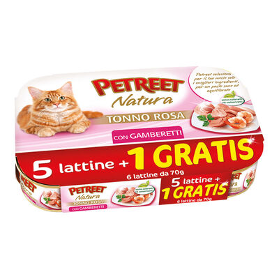 Petreet Cat Tonno rosa Tonno con gamberetti 6x70 gr