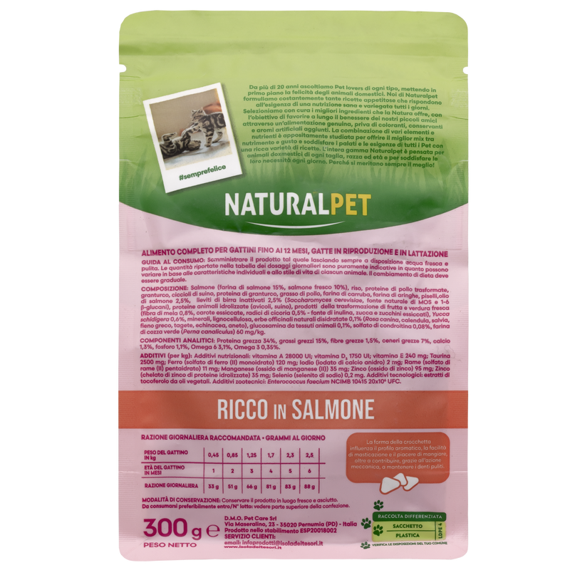 Naturalpet Prime Orme Kitten ricco in Salmone 300gr