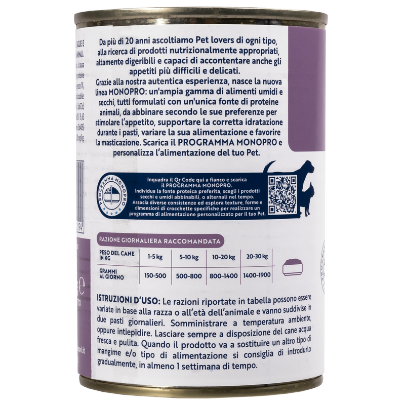 Monopro Dog Adult All breeds Patè Cervo 400 gr