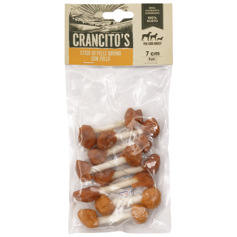 Crancito's Dog Adult Stick di pelle bovina con pollo 6pz 80gr