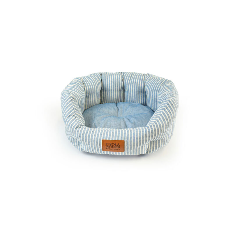 L'Isola dei Tesori Cuccia Soft Azzurra a Righe 55 cm