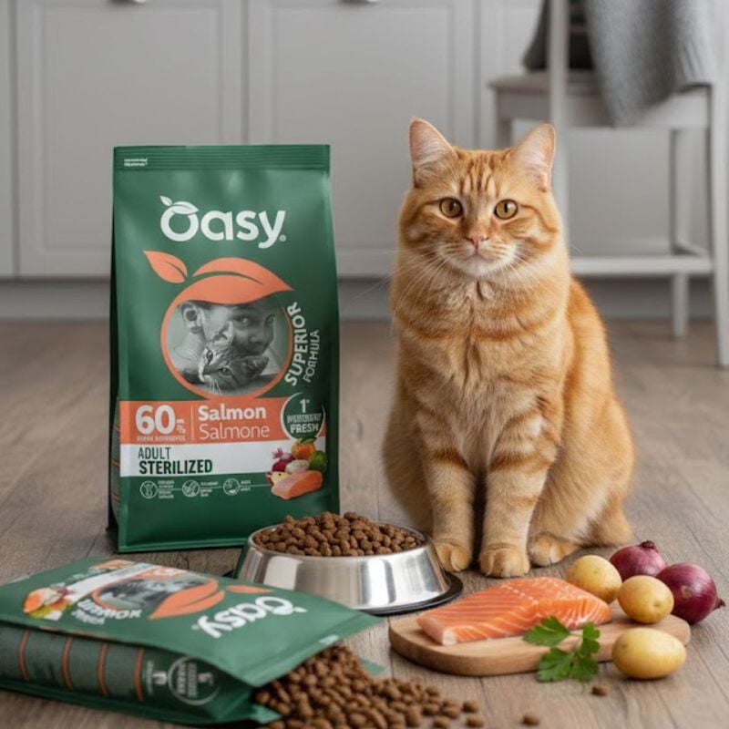 Oasy Superior Formula Cat Adult Sterilized al Salmone 1,5 kg