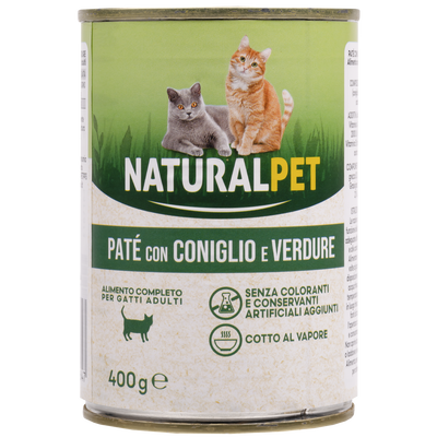 Naturalpet Cat Adult Paté Coniglio e Verdure 400 gr