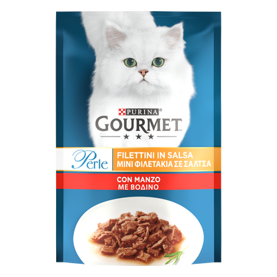 Gourmet Perle Cat Adult Filettini in Salsa con Manzo 85 gr