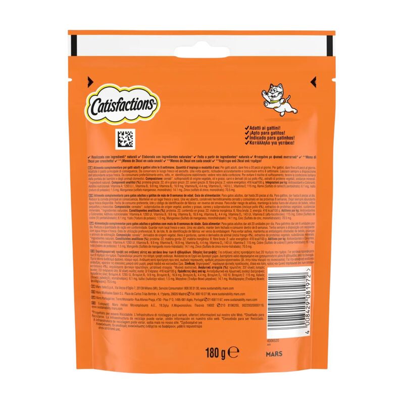 Catisfactions Snack per Gatto con Pollo 180 gr