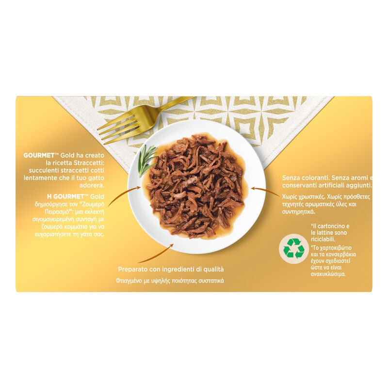 Gourmet Gold Straccetti con Manzo e Pollo 85grx4pz
