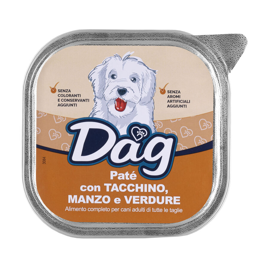 Dag Dog Adult All Breed pat&eacute; con Tacchino, manzo e verdure 300gr