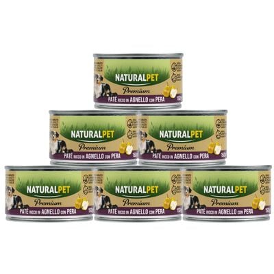 Naturalpet Premium Dog Adult Pat&eacute; ricco in Agnello con pera 150gr