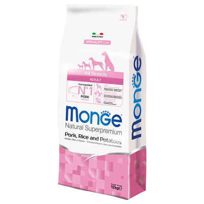 Monge Natural Superpremium Monoprotein Dog Adult Maiale con Riso e Patate 12 kg