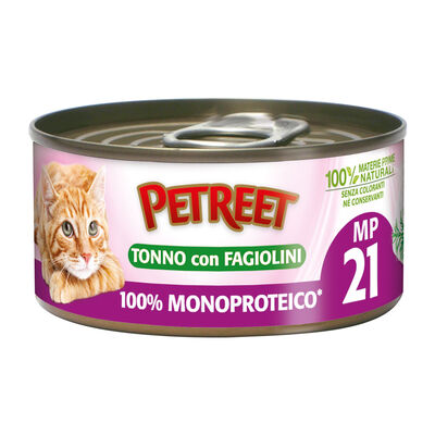 Petreet Cat 100% monoproteico Tonno con fagiolini 60 gr