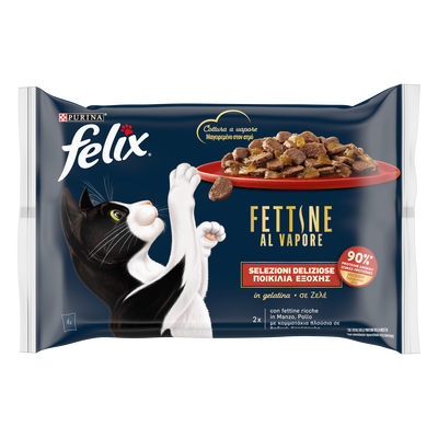 Felix Cat Adult Fettine al vapore Manzo e Pollo 80grx4 pz