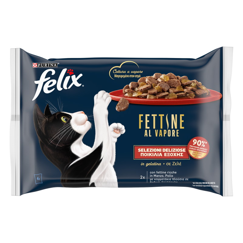 Felix Cat Adult Fettine al vapore Manzo e Pollo 80grx4 pz