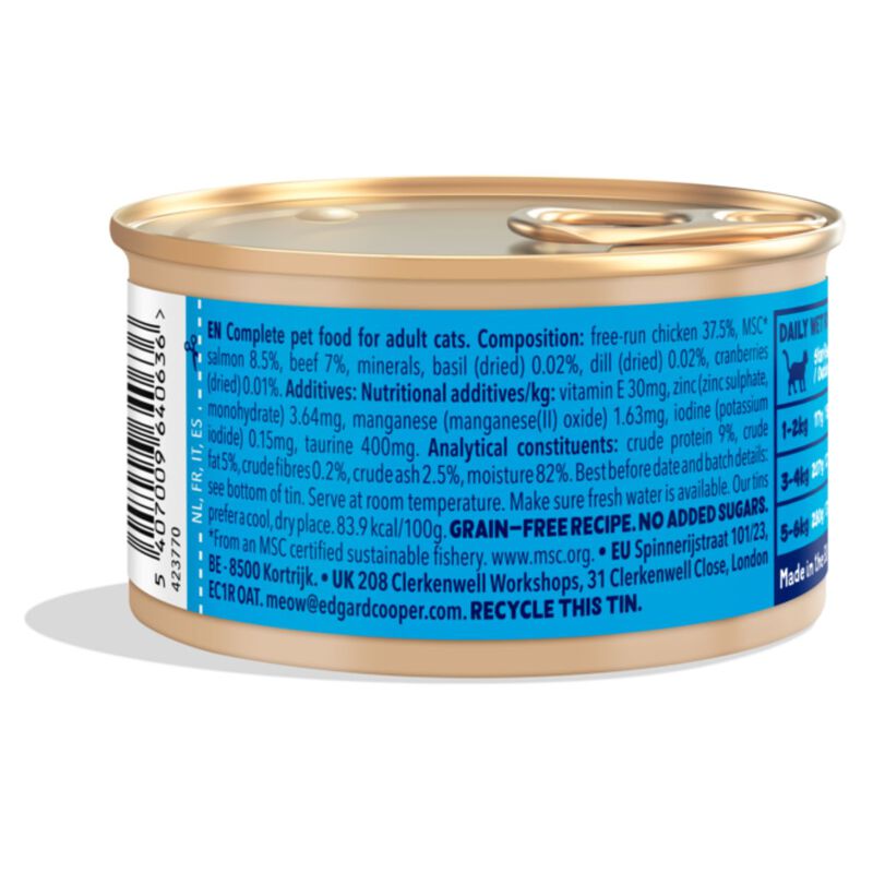 Edgard & Cooper Cat Adult Bocconcini in Salsa Tacchino e Pollo 85 gr