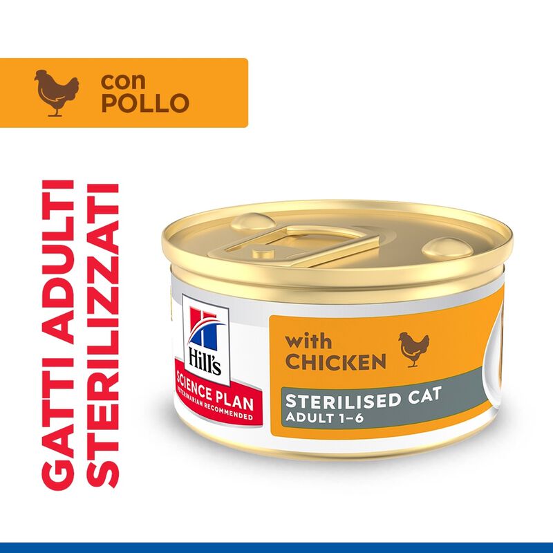 Hill's Science Plan Sterilised Adult Mousse per gatti adulti sterilizzati con Pollo 85 gr