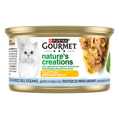 Gourmet Nature's Creations Cat Adult Ricco in Pesce dell'oceano con spinaci e riso 85 gr