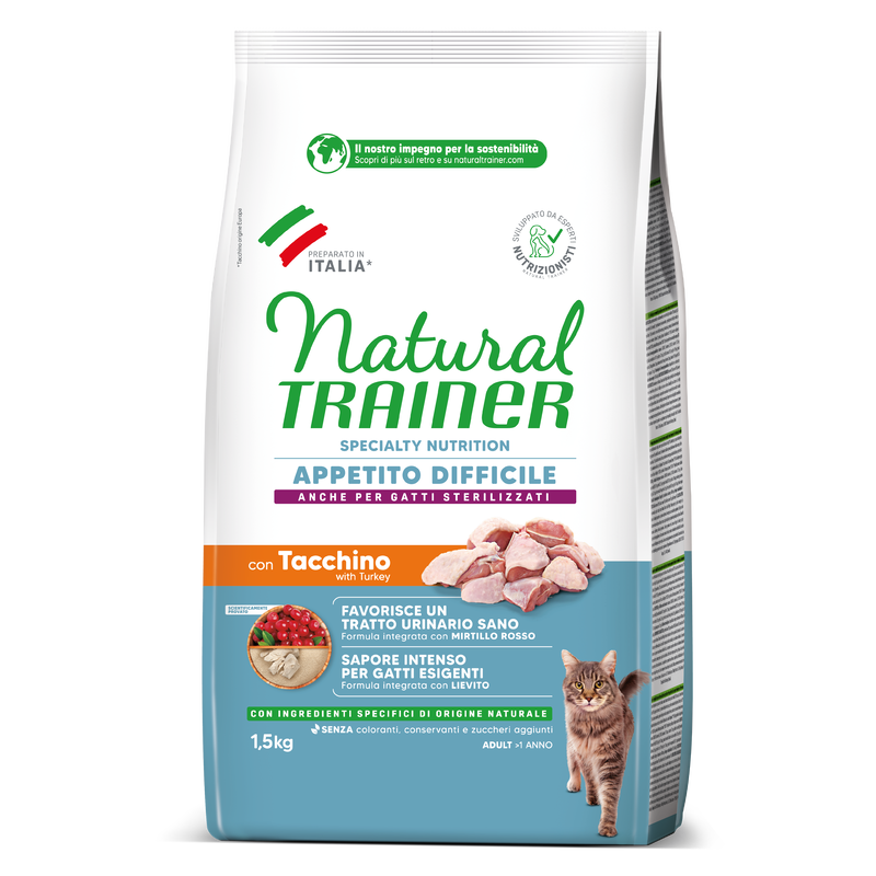 Natural Trainer Cat Adult Exigent con Tacchino 1,5 kg