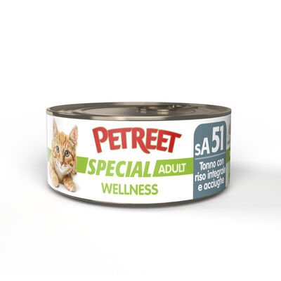 Petreet Wellness Cat Adult Tonno, Riso integrale e Acciughe 70 gr