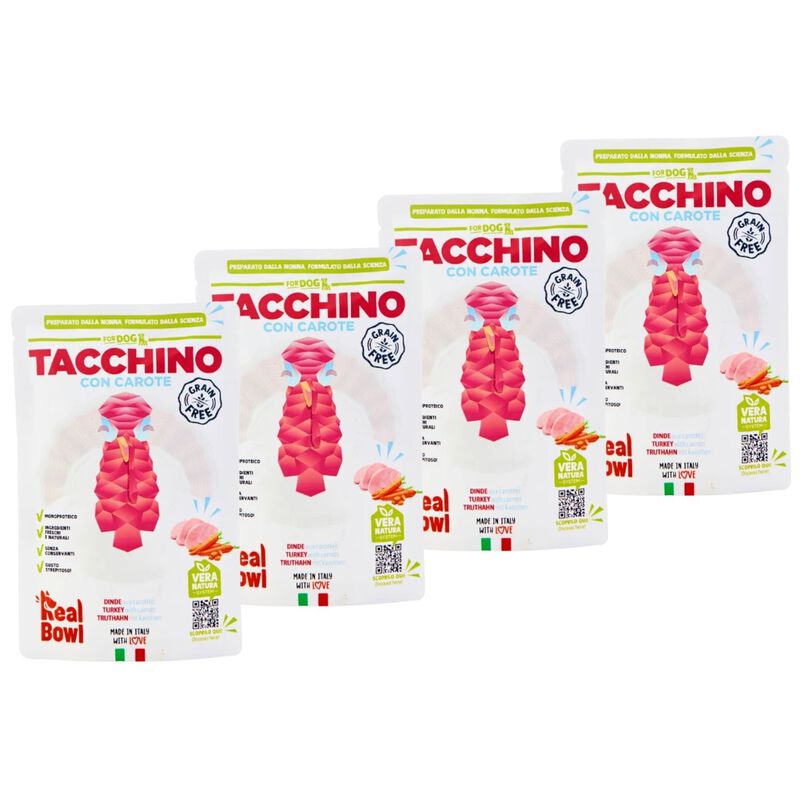 Real Bowl Alimento umido per cani adulti di taglia piccola Tacchino 150 gr