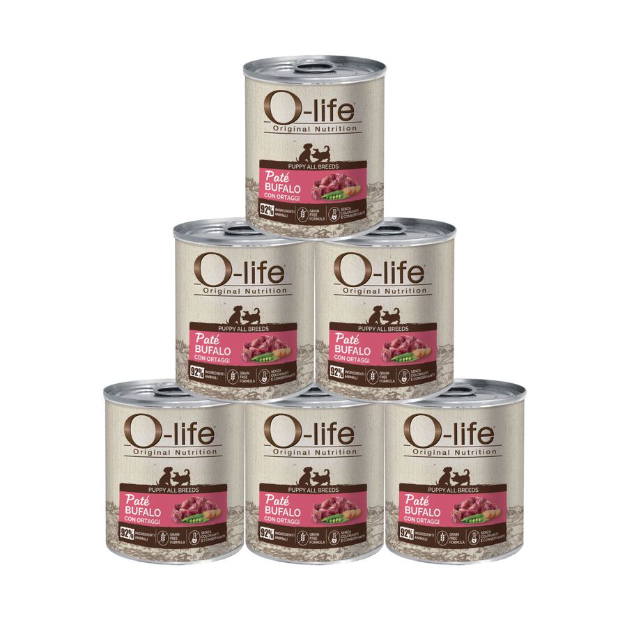 O-life Puppy All Breeds Pat&eacute; Bufalo e Ortaggi 400g