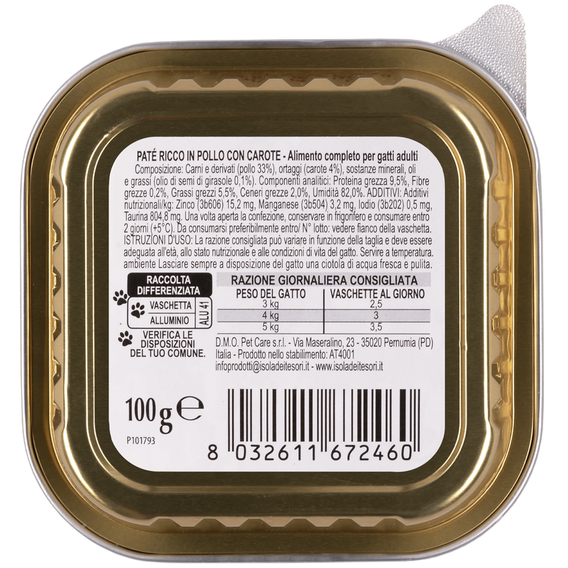 Naturalpet Cat Adult Paté con Pollo e Carote 100 gr