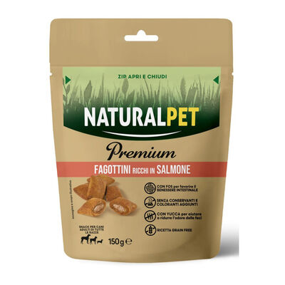 Naturalpet Premium Dog Adult Snack Fagottini ricchi in Salmone 150gr