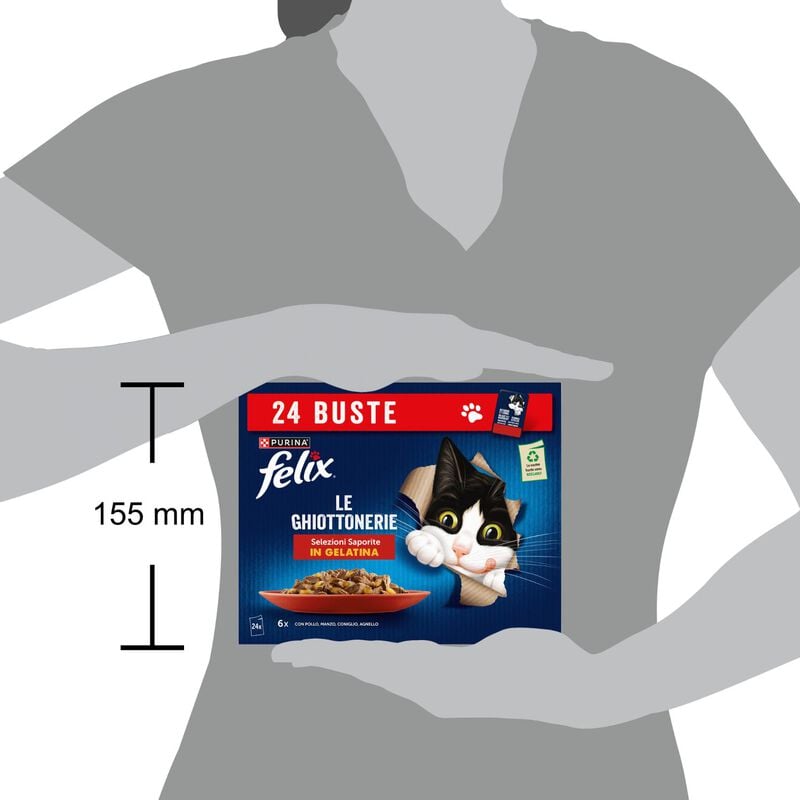 Felix Le Ghiottonerie Cat Adult con Manzo Pollo Coniglio e Agnello 24 x 85 gr