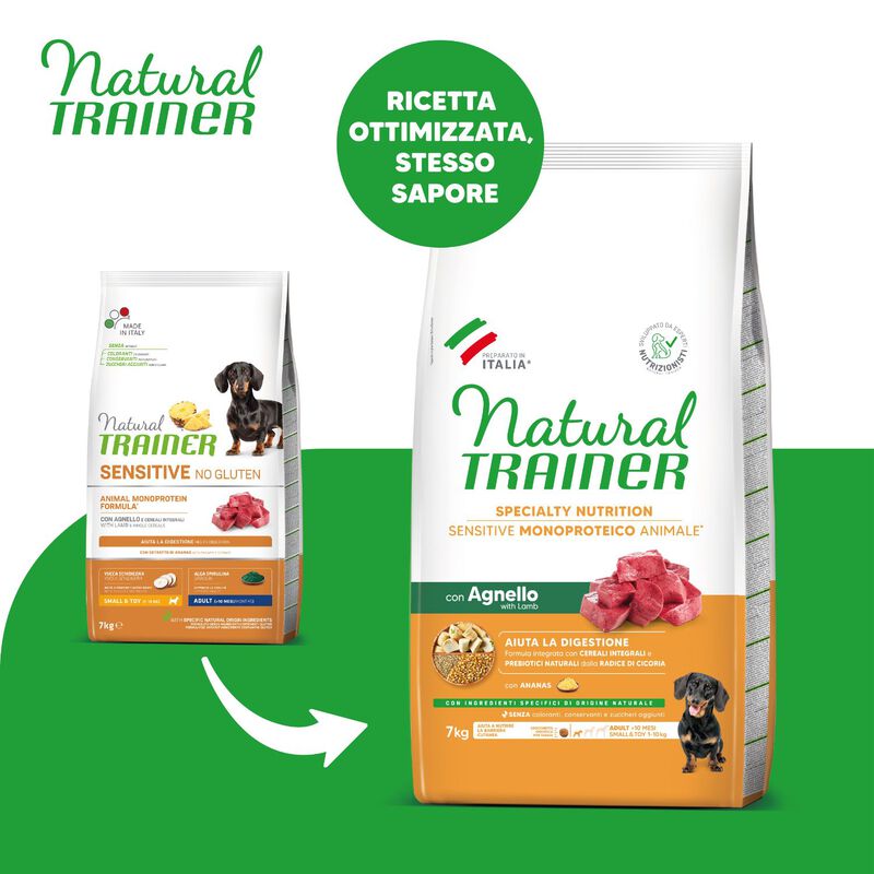 Natural Trainer Dog Adult Mini Sensitive No Grain con Agnello 7 kg
