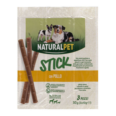 Naturalpet Stick per cani con pollo 30 gr - 3 pz