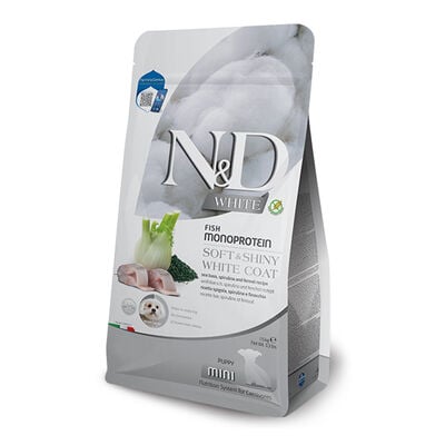 N&D Farmina White Puppy Mini Branzino, spirulina e finocchio 1,5kg