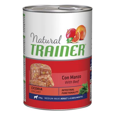 Natural Trainer Dog Adult Medium Manzo Riso e Ginseng lattina 400 gr