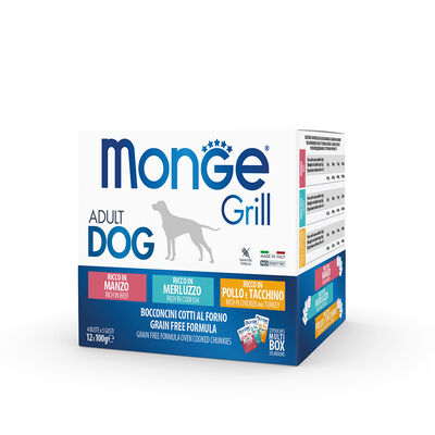 Monge Grill Dog Manzo Merluzzo Pollo Buste 12x100gr