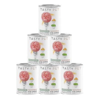 Tasty Pet Polpette in Salsa per cani con Tacchino, Mela e Zucca 400 gr