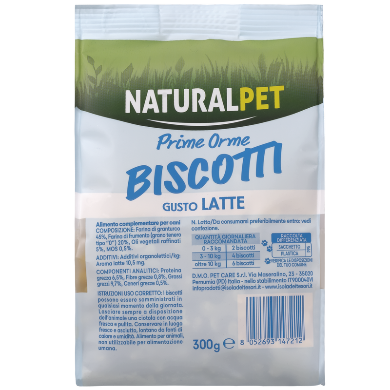 Naturalpet Prime Orme Puppy Biscotti gusto Latte 300gr