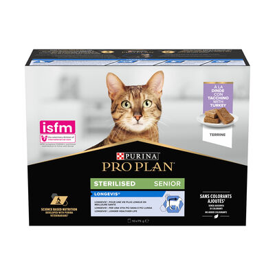 Purina ProPlan Cat Sterilized 7+ con Tacchino 85x10pz