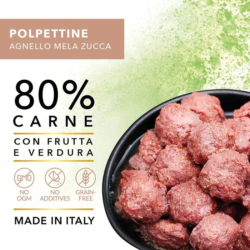 Tasty Pet Polpette al sugo per gatti adulti con Maiale, Mela e Zucca 85 gr