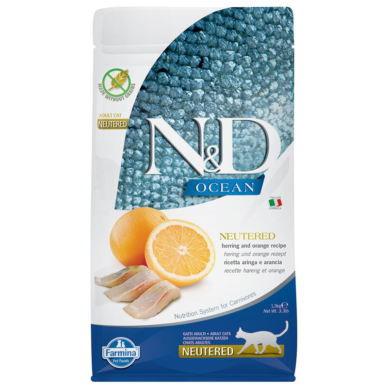 Farmina N&D Ocean Cat Adult Neutered Aringa e Arancia 1,5 kg